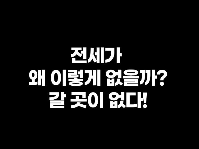 전세 가격이 어쩌다 이렇게 되었을까? 이사갈 집이 없다