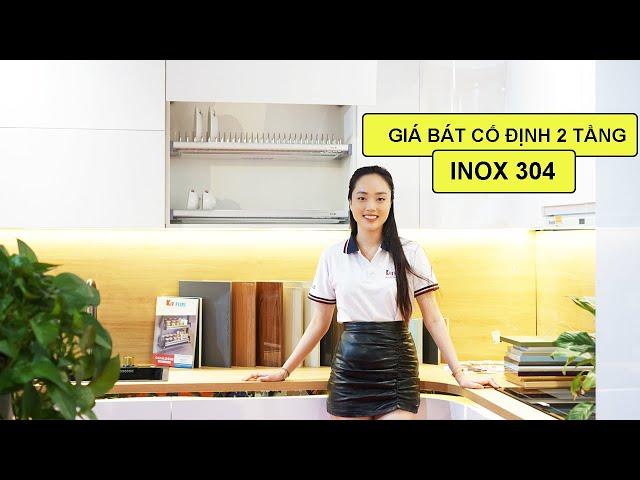 Giá bát cố định 2 tầng new 2024 | KIT PLUS phụ kiện tủ bếp cao cấp