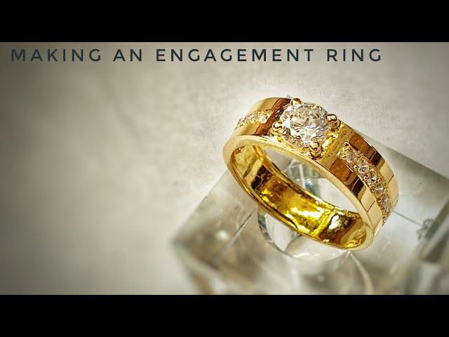 Making a Gold Engagement Ring of Diamond