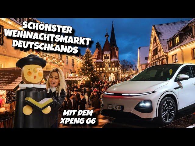 Schönster Weihnachtsmarkt in Michelstadt mit dem E Auto XPeng G6 besucht. #roadtrip