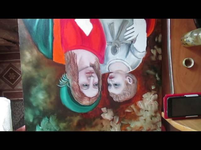 Драпировка ткани ,задний фон.Живопись маслом.