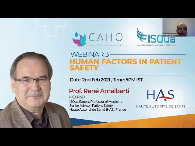 CAHO - ISQUA Webinar 3 : Human Factors in Patient Safety