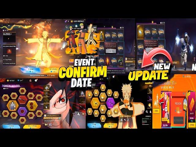 UPCOMING EVENTS IN FREE FIRE | Sasuke Ring Event - Naruto Ascension - Kakashi Faded Wheel