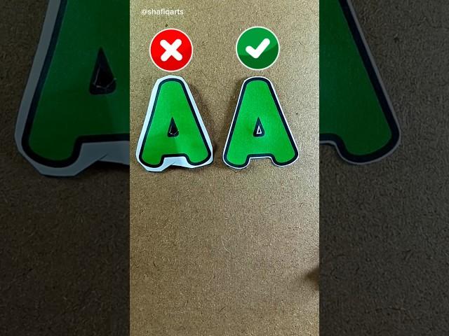 Perfect "A" cut! Rough vs Flawless Finish  #diy #alphabets #cuttingskills