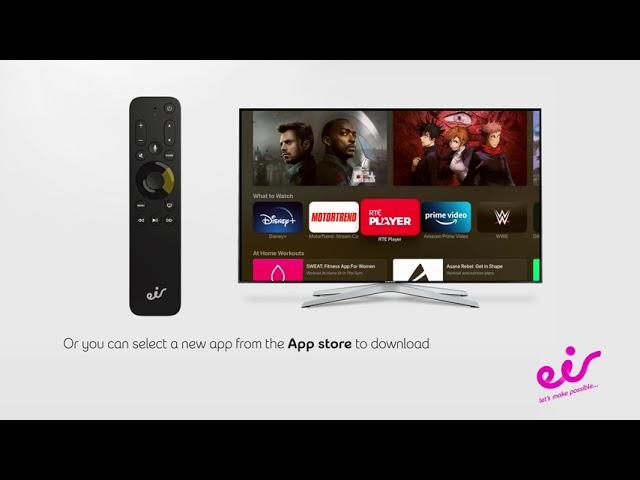 eir TV | Adding an Apple ID to download applications with the eir Remote for Apple TV.