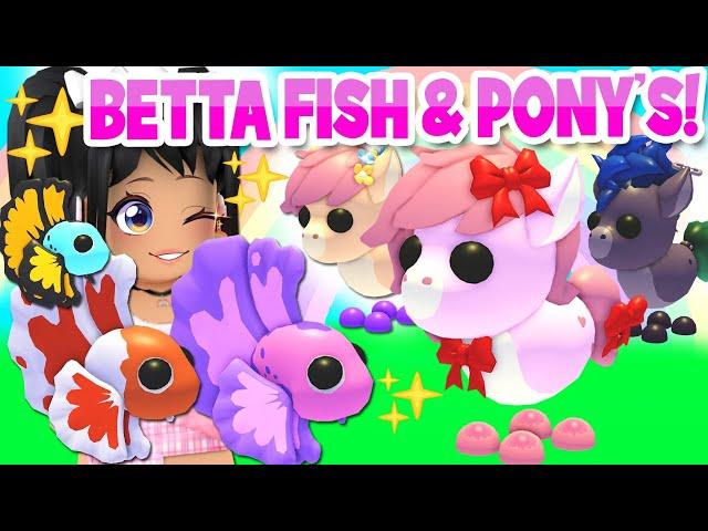 *NEW* BETTA FISH & PRETTY PONY'S 7 NEW PETS! in Adopt Me! (roblox)