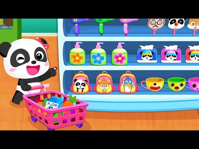 Baby Supermarket Adventure | Help Mommy Shop & Learn | BabyBus Gameplay for Kids