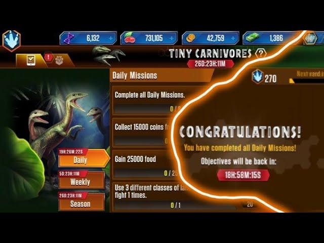 Daily Missions | Jurassic World: The Game