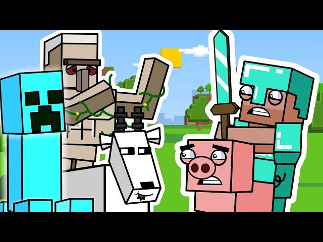 Iron Golems, Goats & SUPERCHARGED Survival | Block Squad (Minecraft Animation)