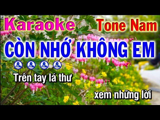 Còn Nhớ Không Em Karaoke || Nhạc Sống || tone nam || Phương Hiếu Organ