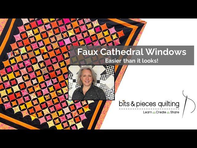 Faux Cathedral Windows - Easier than it looks!  Free quilt tutorial