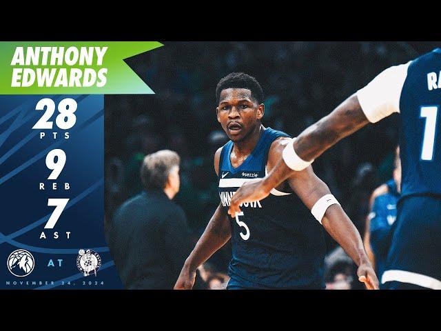 Anthony Edwards Scores 28 Points Against Celtics | 11.24.24