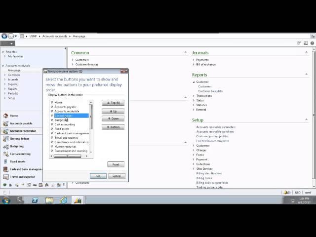 Microsoft Dynamics AX -  How to Customize your Workspace