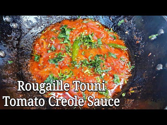 Rougaille Touni (Roti, Dhalpuri, Puri) | Mauritian Plain Tomato Creole Sauce