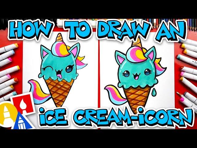 How To Draw A Unicorn Ice Cream Cone (Ice Cream-icorn)