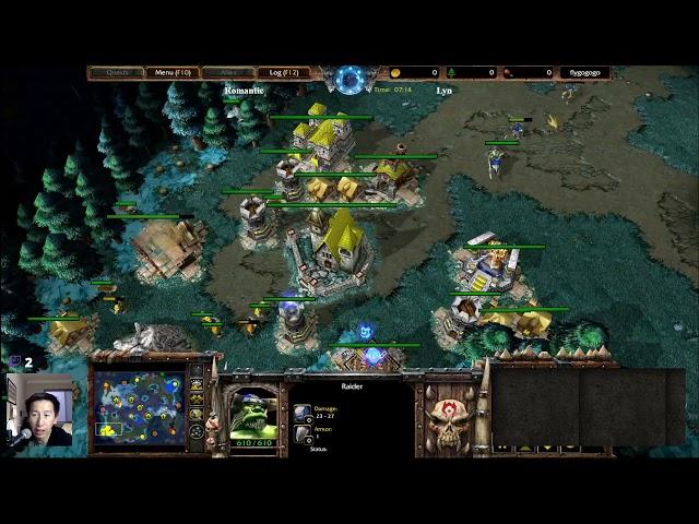 Lyn (ORC) vs Romantic (HU) - G3 - Recommended - Paladin First vs Orc? WarCraft 3 - WC4067