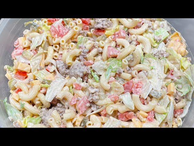 Big Mac pasta salad, damn delicious