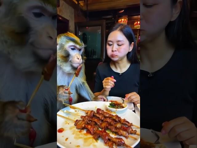 Let’s eat kebabs! food  BBQ skewers  Monkey Brother is coming  ai
