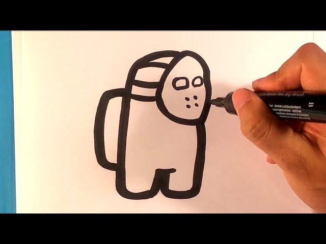 How to Draw Among Us Jason Mask - Easy Pictures to Draw