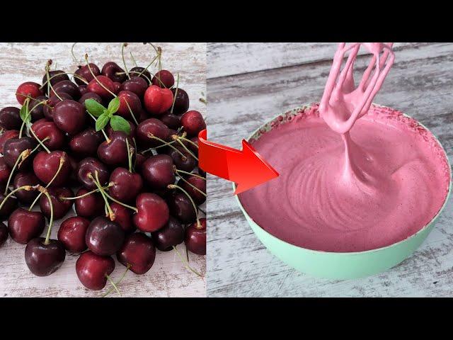 Beat the CHERRIES hot and you will be amazed at the result! CHERRY CLOUDS dessert!