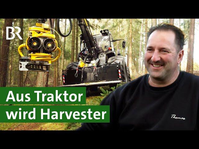 Custom Harvester: Holz ernten mit dem Schlepper | Waldarbeit | Unser Land | BR