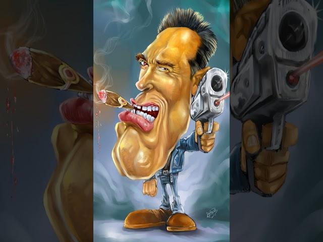 10 funny caricatures of actor Arnold Schwarzenegger | Caricature Art | Celebrity Caricatures