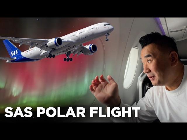 Scandinavian Airlines A350 Polar Flight - Northern Light Onboard!