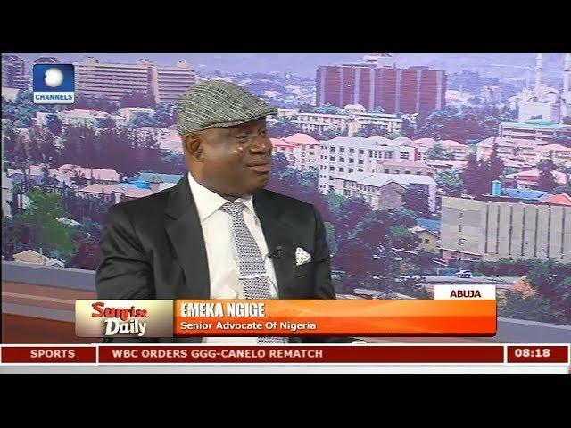 Judicial Corruption Is The Greatest Problem In Nigeria - Emeka Ngige Pt 1 | Sunrise Daily |