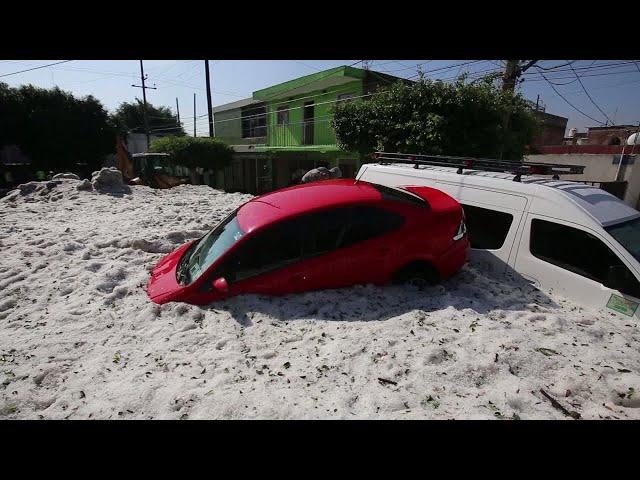 Freak hail storm strikes Mexican city of Guadalajara