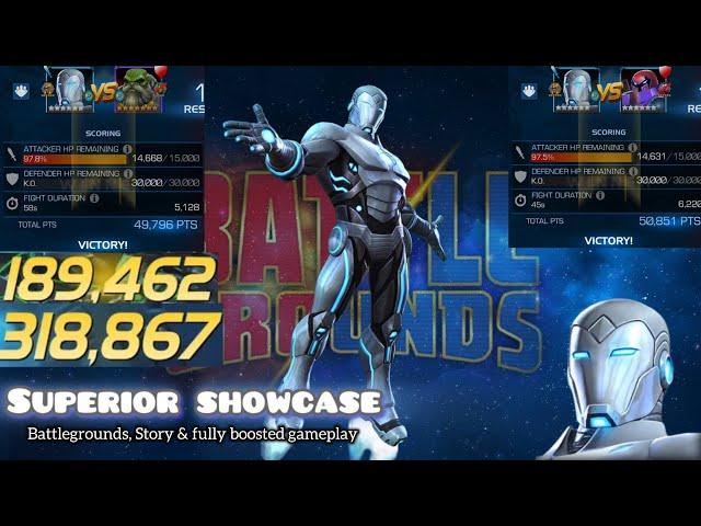 SUPERIOR IRON MAN BATTLEGROUNDS SHOWCASE! + FULLY BOOSTED GAMEPLAY! INSANELY GOOD BUFF!