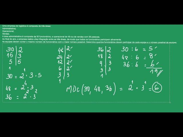 Vídeo que demonstra solução utilizando MDC por Prof. Sergio Santos.