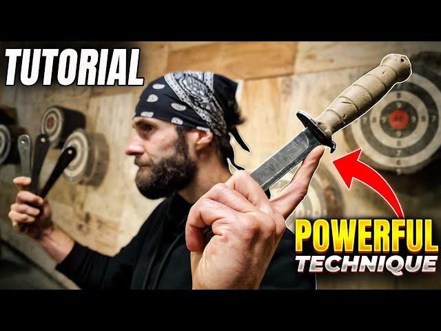 The MOST POWERFUL Knife Throwing Technique (Tutorial With Adam Celadin World Champion)