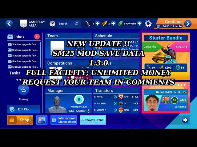 SM 25 mod save data v 1.3.0 FULL FACILITY + UNLIMITED MONEY #5