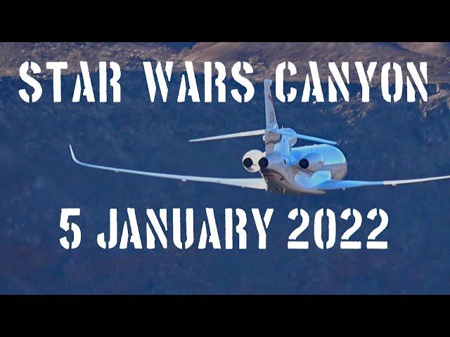 Star Wars Canyon Jedi Transition 5 Jan 22 - Dassault Falcon 8X Low Level Different Approaches