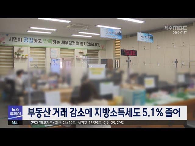 부동산 거래 감소에 지방소득세도 5.1% 줄어