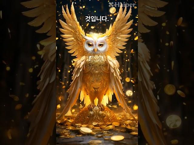 황금 부엉이에 행운과 복을 모두 받아가세요. #행운 #복
