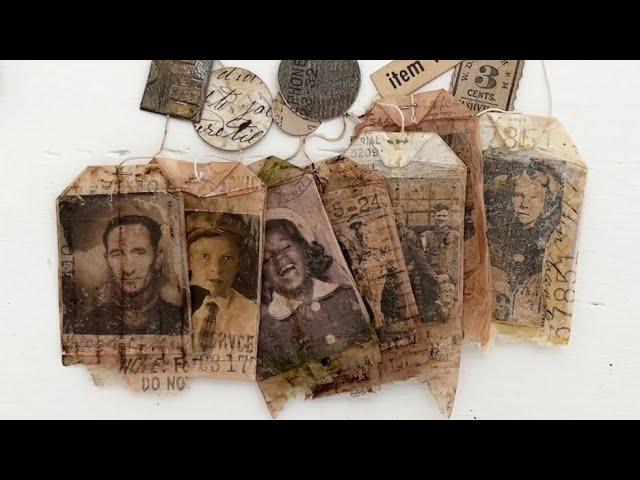 ALTERED TEA BAG ART - VINTAGE MIXED MEDIA TUTORIAL