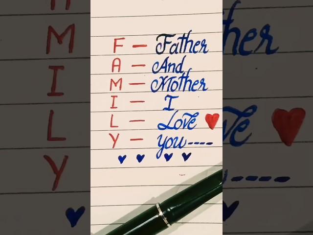 Family ️️ || #shortsfeed #ytshorts #lovestatus  #calligraphyhandwriting #art