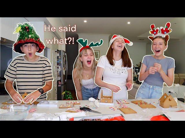 Decorate gingerbread houses with us!! VLOGMAS DAY 2