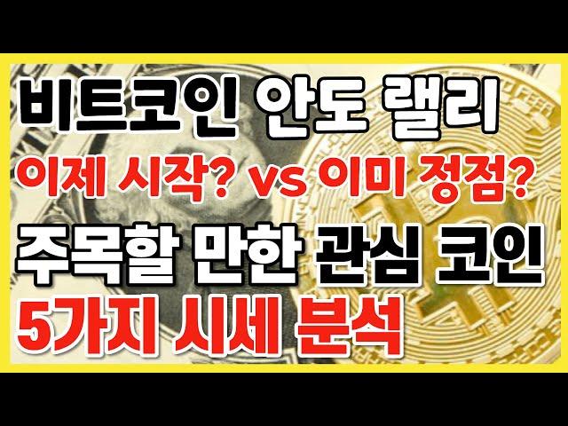 비트코인 안도 랠리, 이제 시작? 이미 정점? 주목할 만한 관심 코인 5가지 시세 분석 / 크립토 블라블라