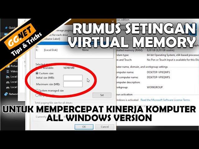 Rumus Cara Menambah RAM Komputer Dengan Virtual Memory