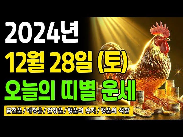 [오늘의 운세] 2024년 12월 28일 (토) 띠별운세