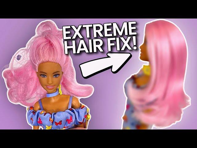 HAIR REPAIR: Fixing Barbie Hair. Doll Makeover! Hair Tutorial on POLY hair! Shiny & Smooth!