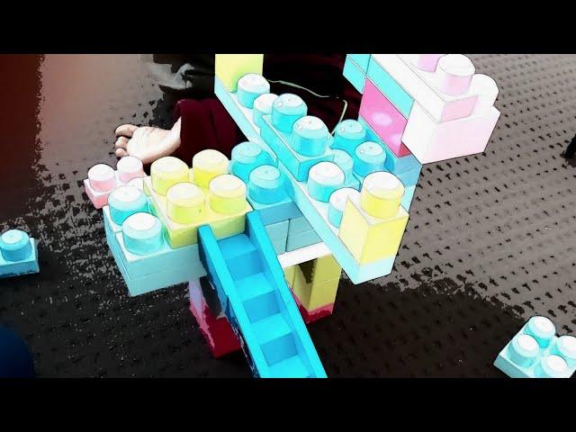 Aeroplane with runway and Airport made with building blocks fun for kids learn and play with SUJA