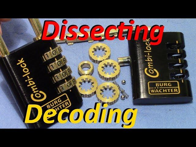 (picking 351) Burg Wächter 4 wheel combination padlock dissected & decoded - false gates defeated