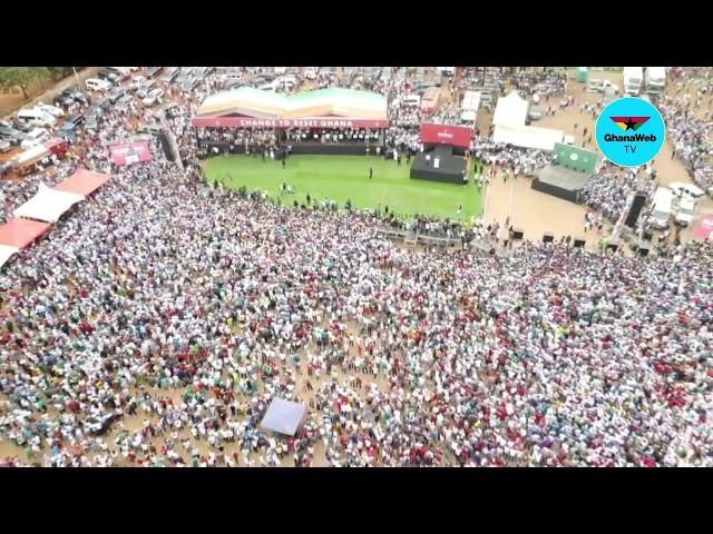 Watch as massive crowd throng Mahama’s campaign launch in Tamale