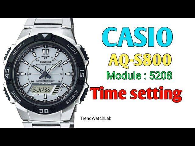 How to set Time on a  Casio AQ-S800(5208) | TrendWatchLab