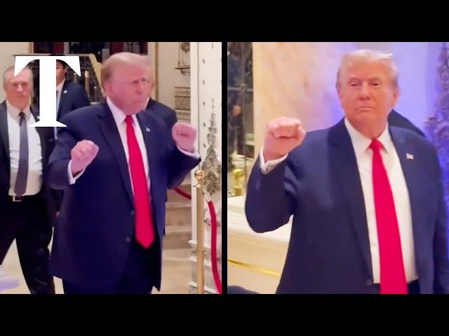 Moment Donald Trump returns to Mar-a-Lago after winning US election