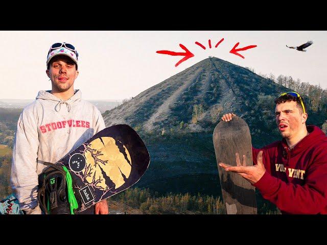 Snowboarding Down the BIGGEST Pile of Dirt in Belgium (266m)