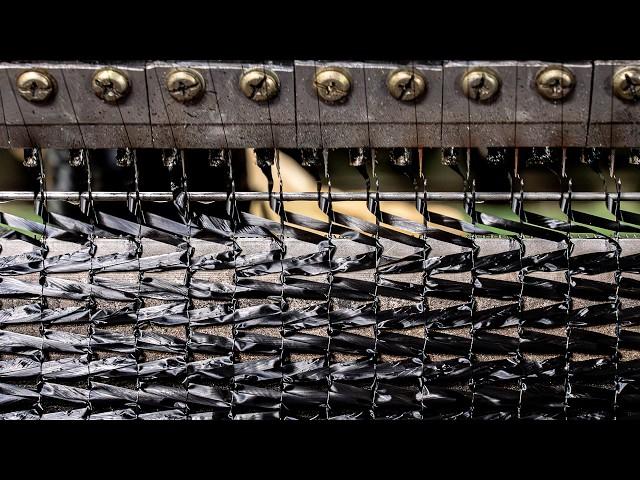 They Weave Plastic Bags! Shading Net Making Process in Korean Factory